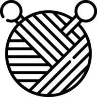 A ball of yarn with two needles in it vector