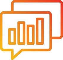 A speech bubble with an orange and white background vector