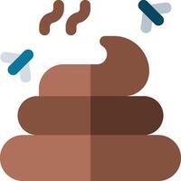 A brown poop with two flies flying around it vector
