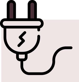 A black and white image of a plug with a cord vector