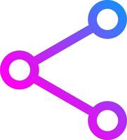 A purple and pink icon with two circles vector