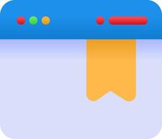 A blue button with a yellow ribbon on it vector