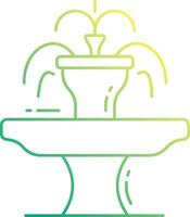 A green and yellow line drawing of a fountain vector