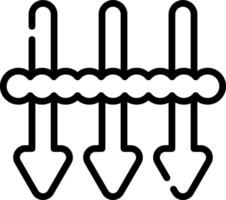 A black and white image of three arrows vector