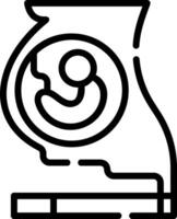 A black and white outline of a baby bottle vector