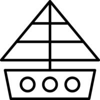A black and white line drawing of a boat vector