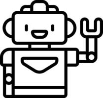 A robot holding a fork and knife vector