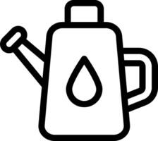 A black and white icon of a watering can vector