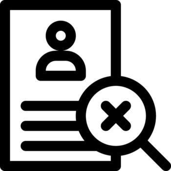 A magnifying glass is next to a document with a person's name vector