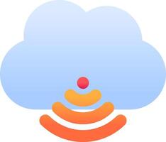 A cloud with a red dot on it vector