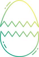 A green and yellow egg with a zigzag pattern vector