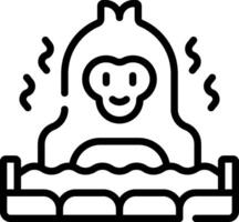 A black and white image of a monkey sitting on a couch vector