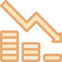 An arrow going up and a stack of coins vector