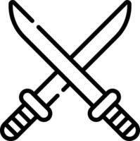 Two crossed swords icon on a white background vector