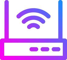 A wifi icon with a purple and pink background vector