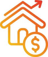 A house with a dollar sign and an arrow going up vector