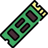 A green memory card with two slots vector