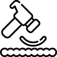 A hammer and a chain on a white background vector