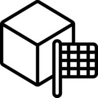 A black and white image of a box with a net vector