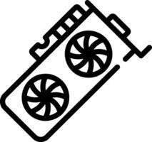 A black and white image of a computer graphics card vector