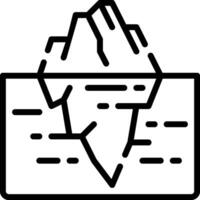 An icon of a mountain with a line drawn around it vector