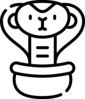 A black and white drawing of a monkey in a bowl vector