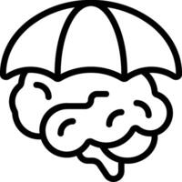 Brain under umbrella illustration vector