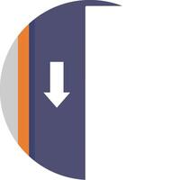 A white door with an arrow pointing down vector