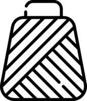 A black and white illustration of a bag vector
