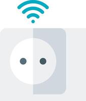 A wifi icon with a face and a blue light vector