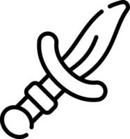 A black and white drawing of a dagger vector