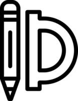 A black and white logo of a pencil and the letter d vector