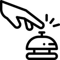A hand is touching a bell and pushing it vector