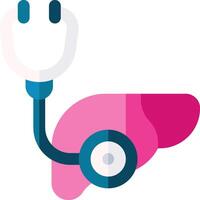 A stethoscope and a liver on a white background vector