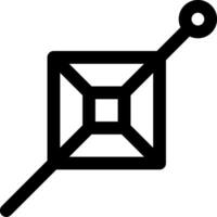 A black and white icon of a square with a hook vector