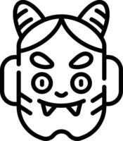 A black and white line drawing of a mask vector