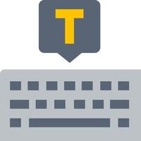 A keyboard with a yellow letter t on it vector
