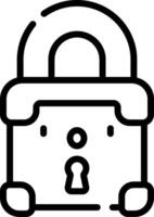 A black and white illustration of a padlock vector