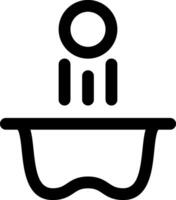 Bathtub icon, black and white vector