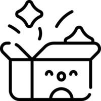 A black and white image of a box with a face inside vector