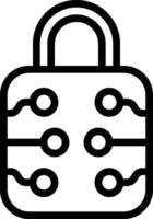 A black and white image of a padlock vector