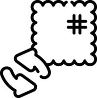 A black and white image of a square with a hashtag vector
