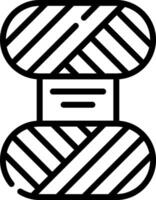 A spool of yarn with a black and white outline vector