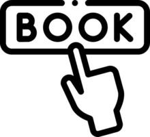 A hand pointing to a book sign vector