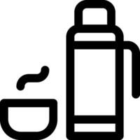 A black and white image of a coffee cup and a water bottle vector