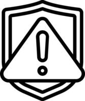 A black and white image of a shield with an exclamation mark vector