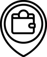 A pin with a wallet icon on it vector