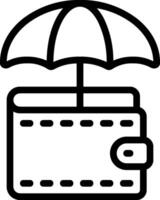 An icon of a wallet with an umbrella under it vector