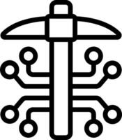A black and white icon of a hammer vector