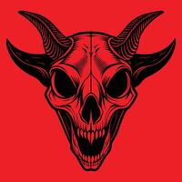 Dark Satan Skull Graphic Illustration vector